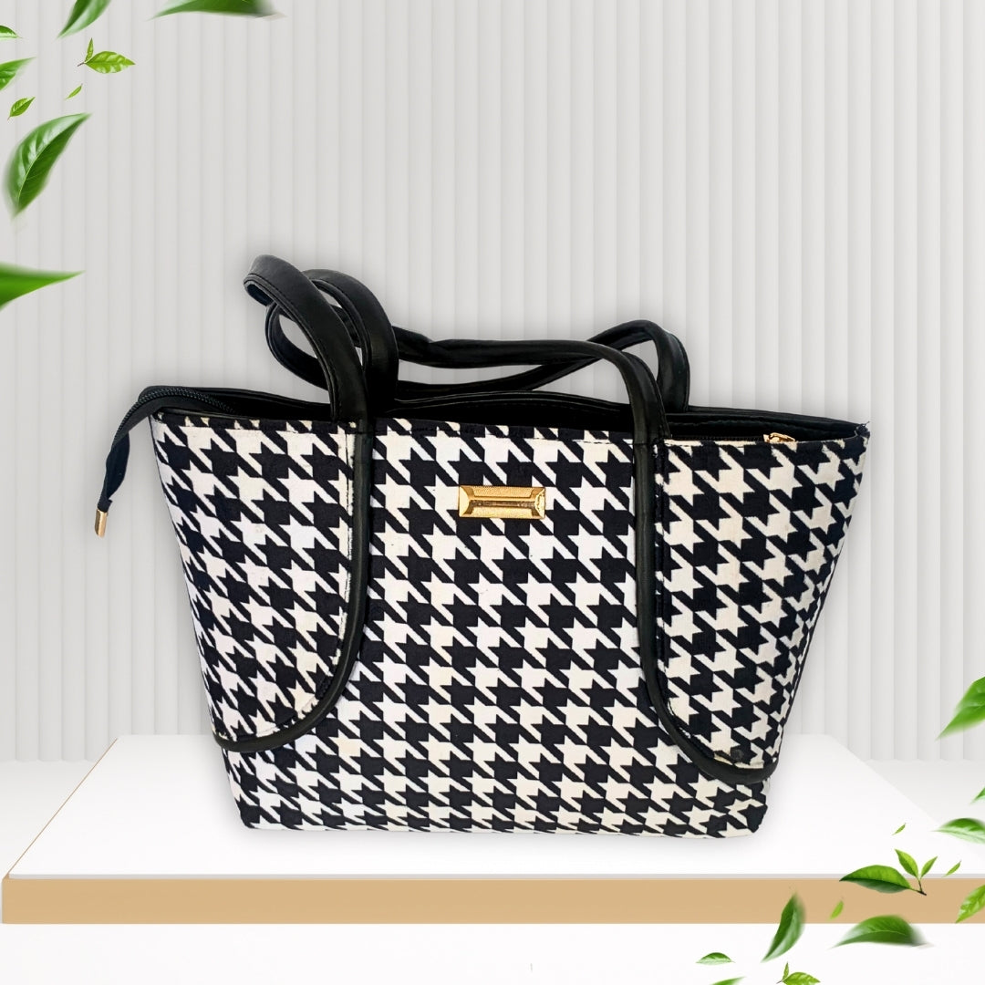 Monochrome Crest Tote